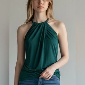 bebe green Halter top